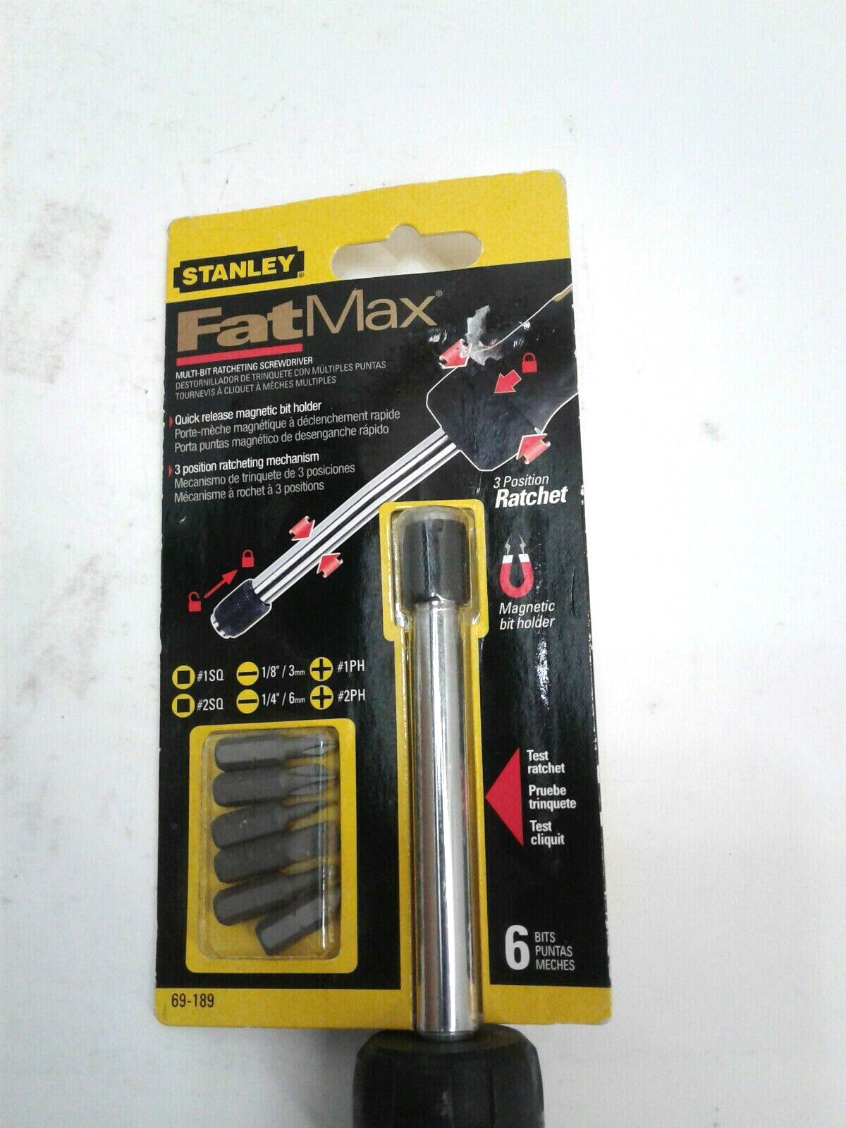 Stanley 69-189 FatMax Multi-Bit Ratcheting Screwdriver 6-In-1 Drive 8-3/4″ OAL