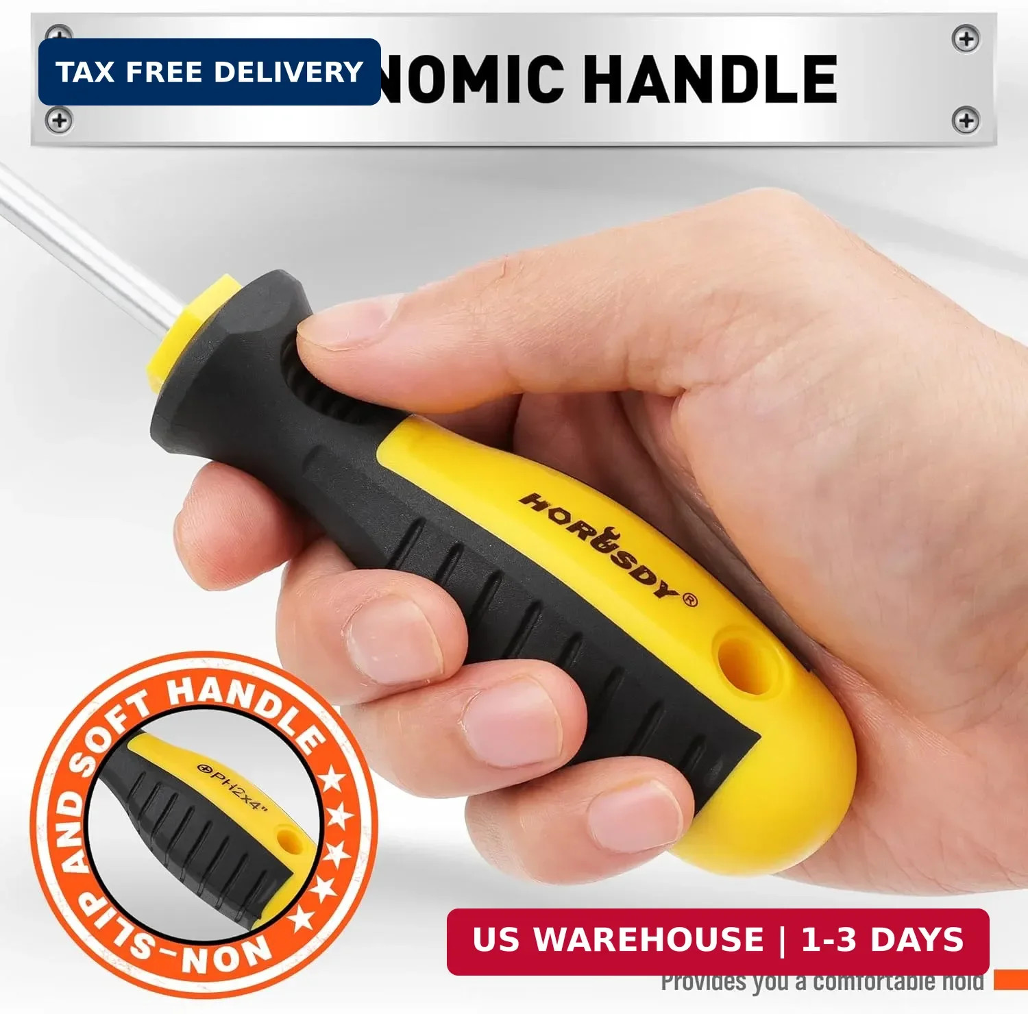 HORUSDY 11-piece Magnetic Screwdriver Set with Case, 5 Phillips & 5 Flat Head Ti