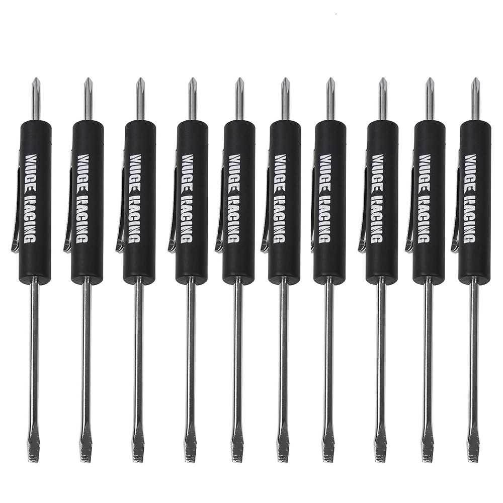 10PCS Mini Pocket Screwdriver Phillips & Flat Head Tip w/Magnet and Clip