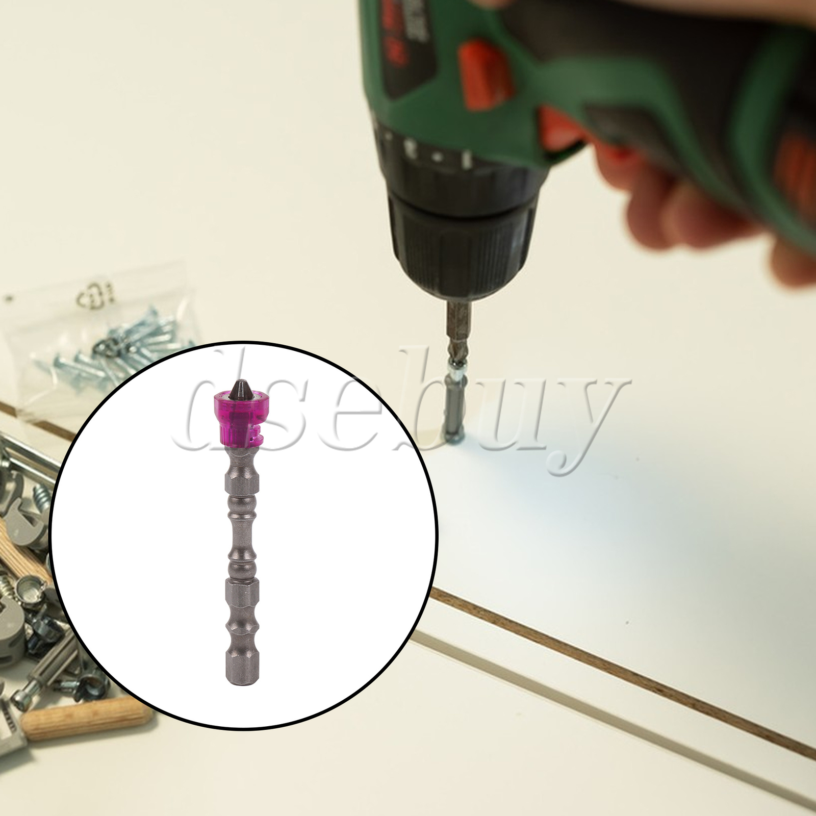 25pcs Magnetic Collar Design Chrome Steel Screwdriver Bits 1/4″ Hex Shank