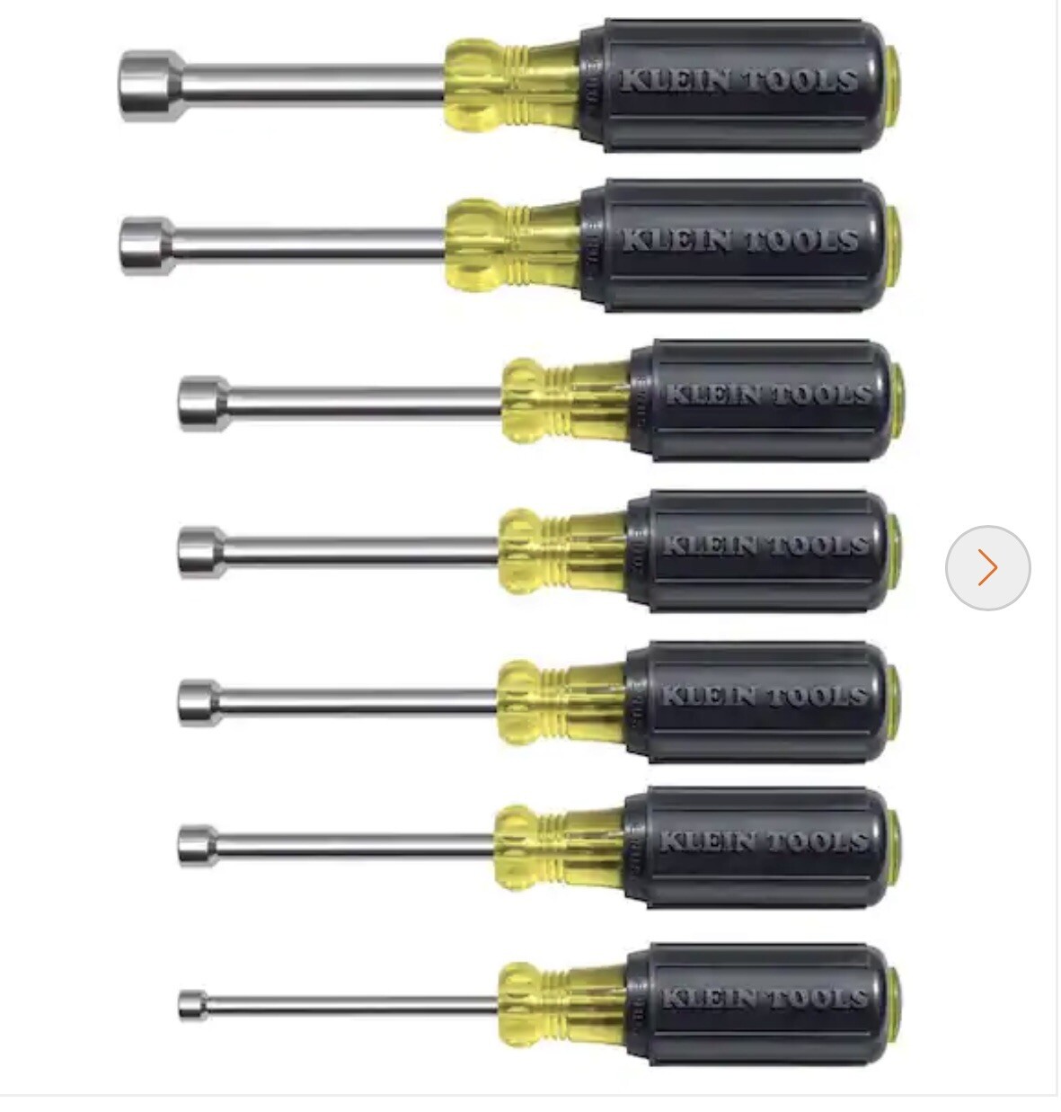 Klein Tools 631 3” Nut Driver Set Shaft – 7 Pcs