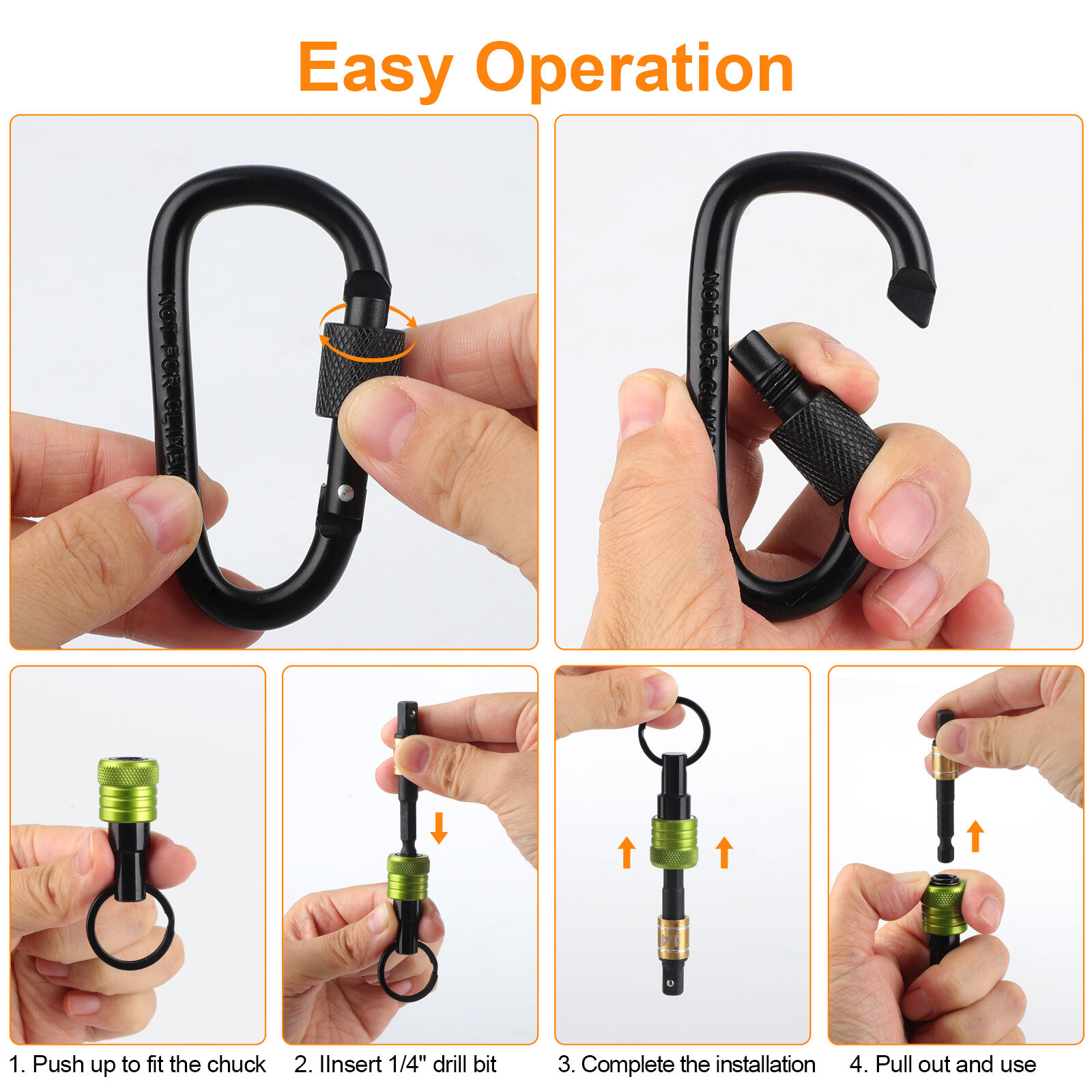 1/4″ Hex Shank Quick Release Keychain Screwdriver Drill Bit Holder Bit Set 6PCS