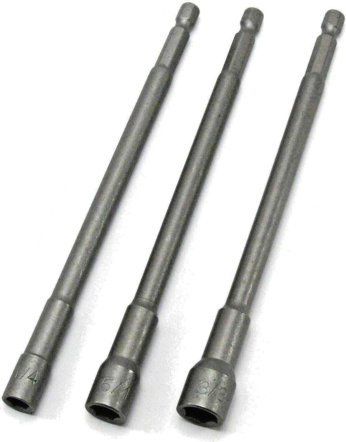 3pc 6″ Long Magnetic Nut Driver Set 1/4″ 5/16″ 3/8″ Power Drills Power