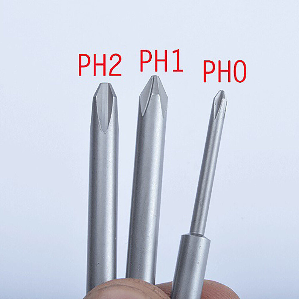 10 Pcs PH00-PH2 Phillips Screwdriver Drill Bit S2 Steel 5mm Round Shank 50-150mm