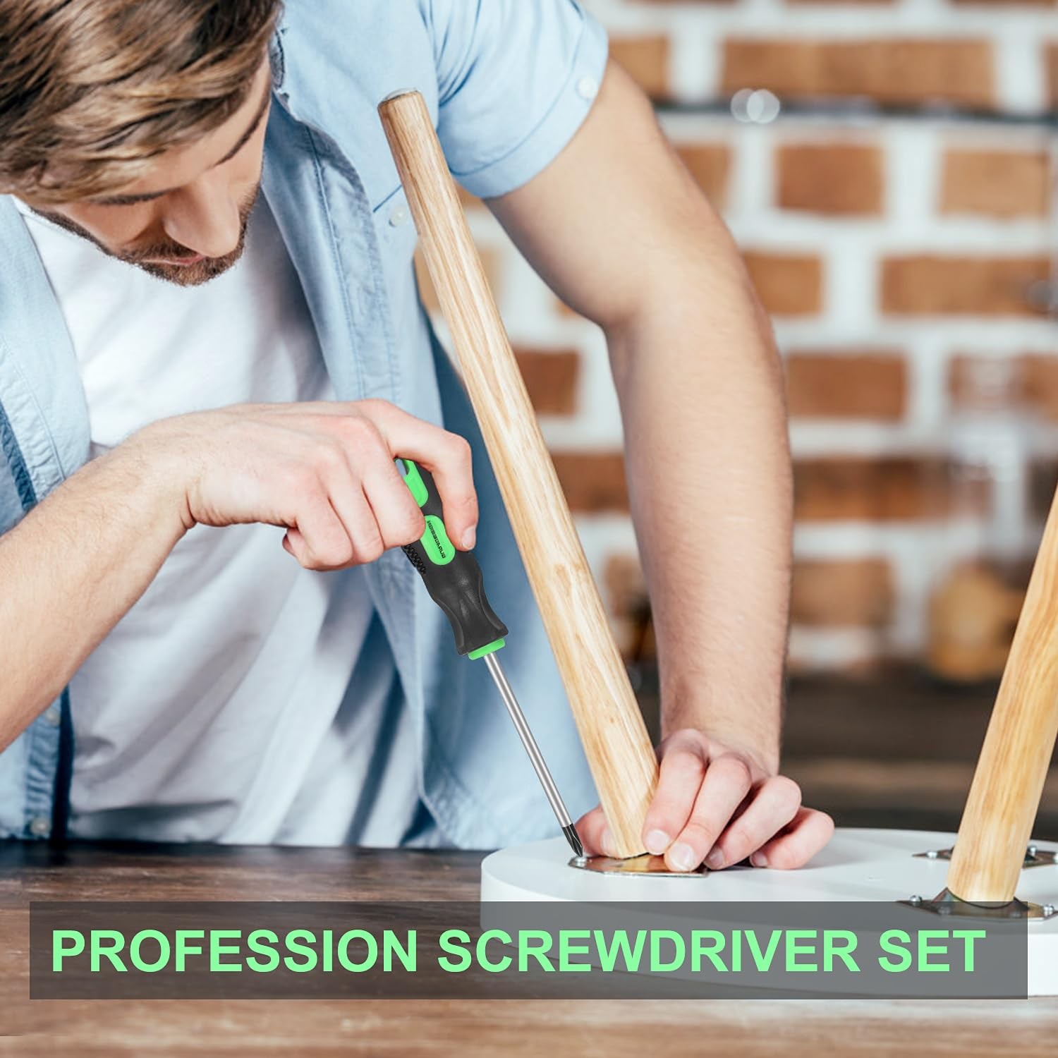 GURADESIGN 7-Piece Magnetic Screwdrivers Set, 4 ‎Phillips & Slotted, Green