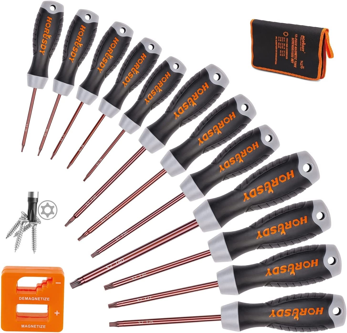 12 PC Torx Screwdriver Set Magnetic T6 – T40 Security Tamper Proof Star S2 Steel