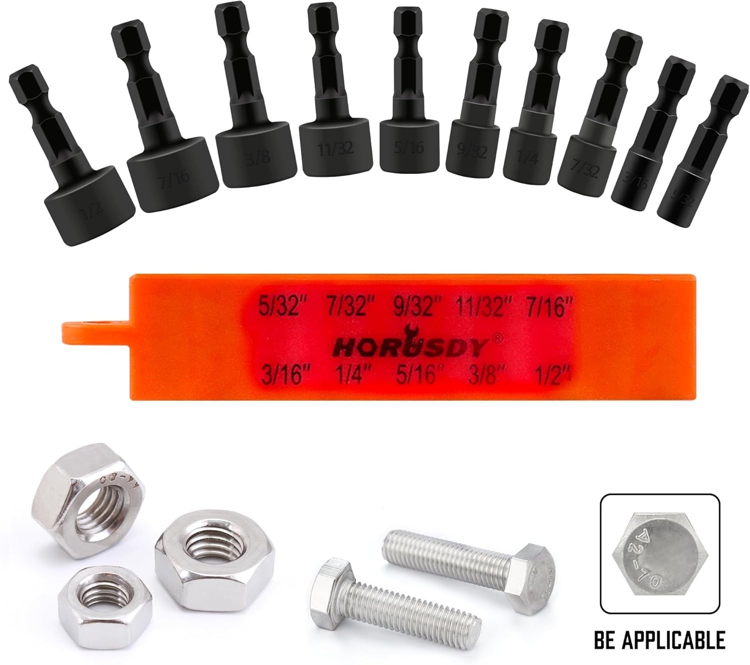22-Piece Power Nut Driver Set for Impact Drill SAE and Metric