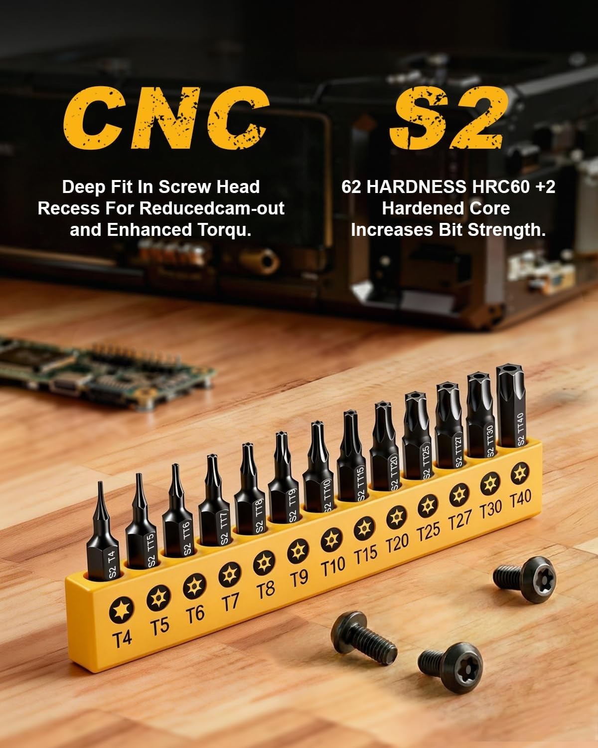 Durable 1-Inch S2 Steel Torx Security Bit Set – 13 Pieces for Electronics & Auto