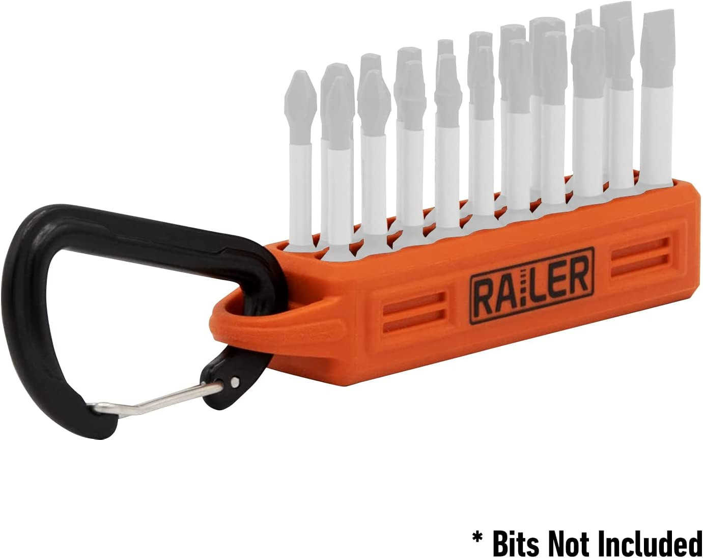 Screwdriver Bit Holder Storage Organizer – Railer 20-Hole Orange Bit Holder with