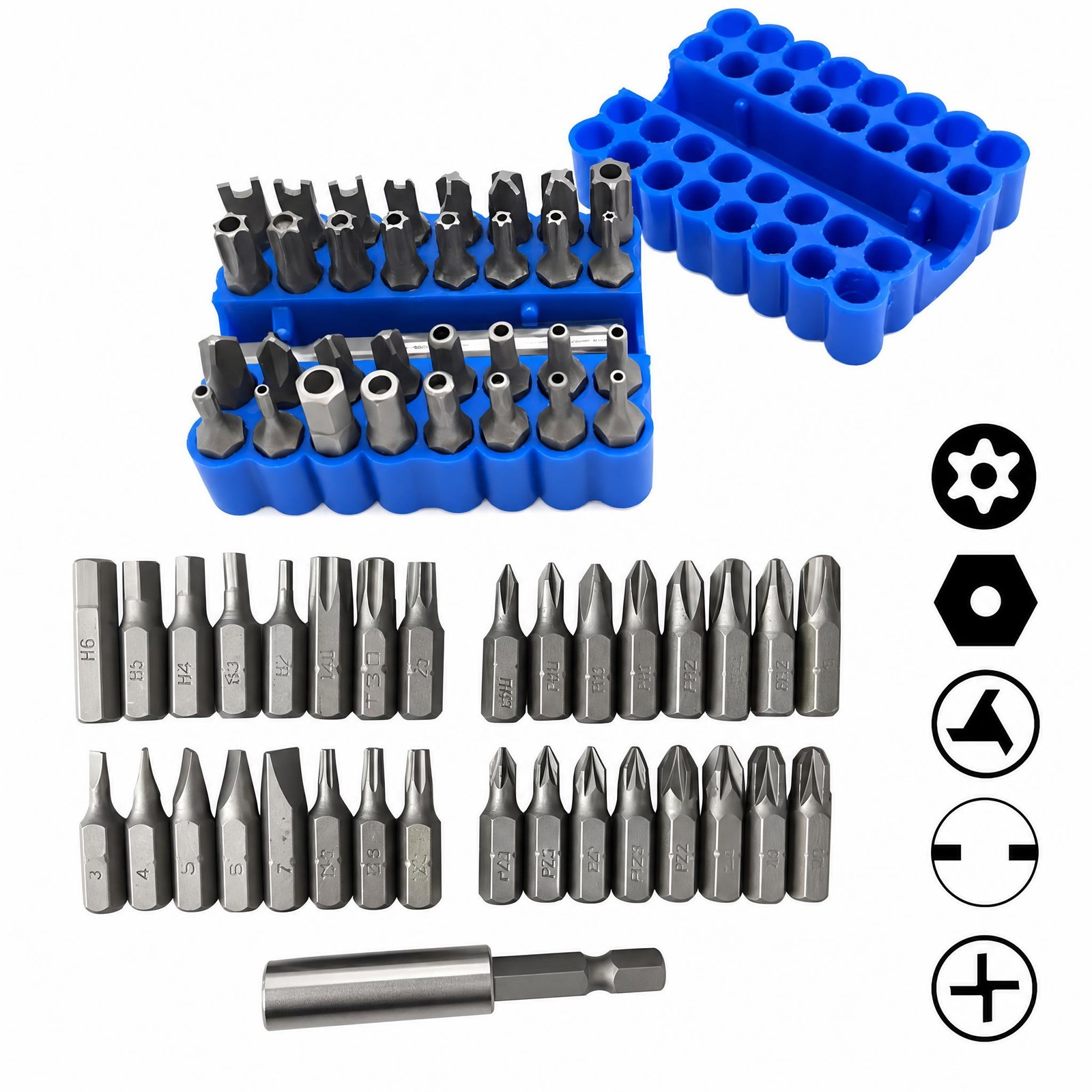 33Pcs Tamper Proof Torx Bit Set Security Star Hex Spanner Tri Wing Driver