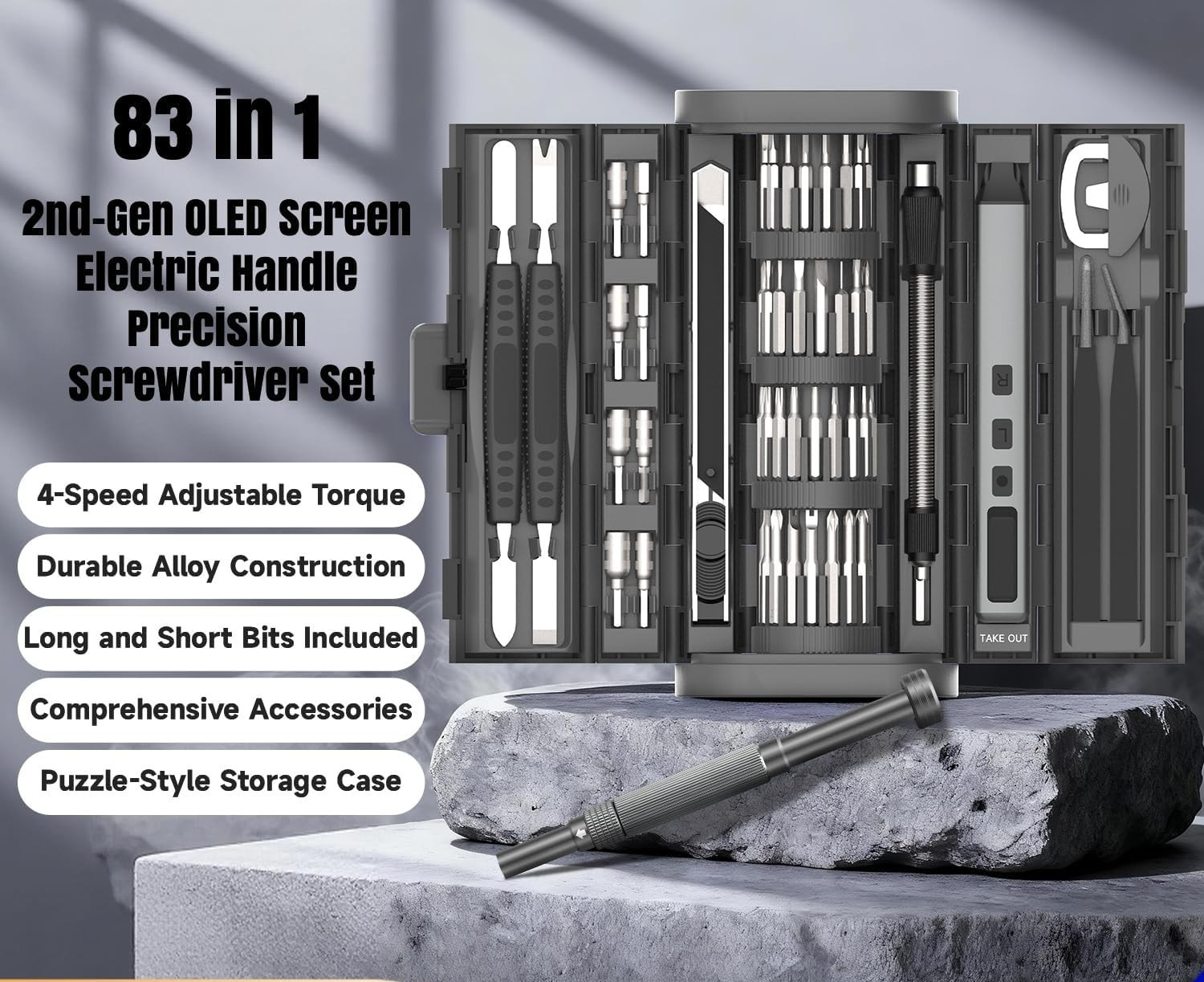 83 in 1 Precision Electric Screwdriver Kit Magnetic Repair Tool Set 71 Bits