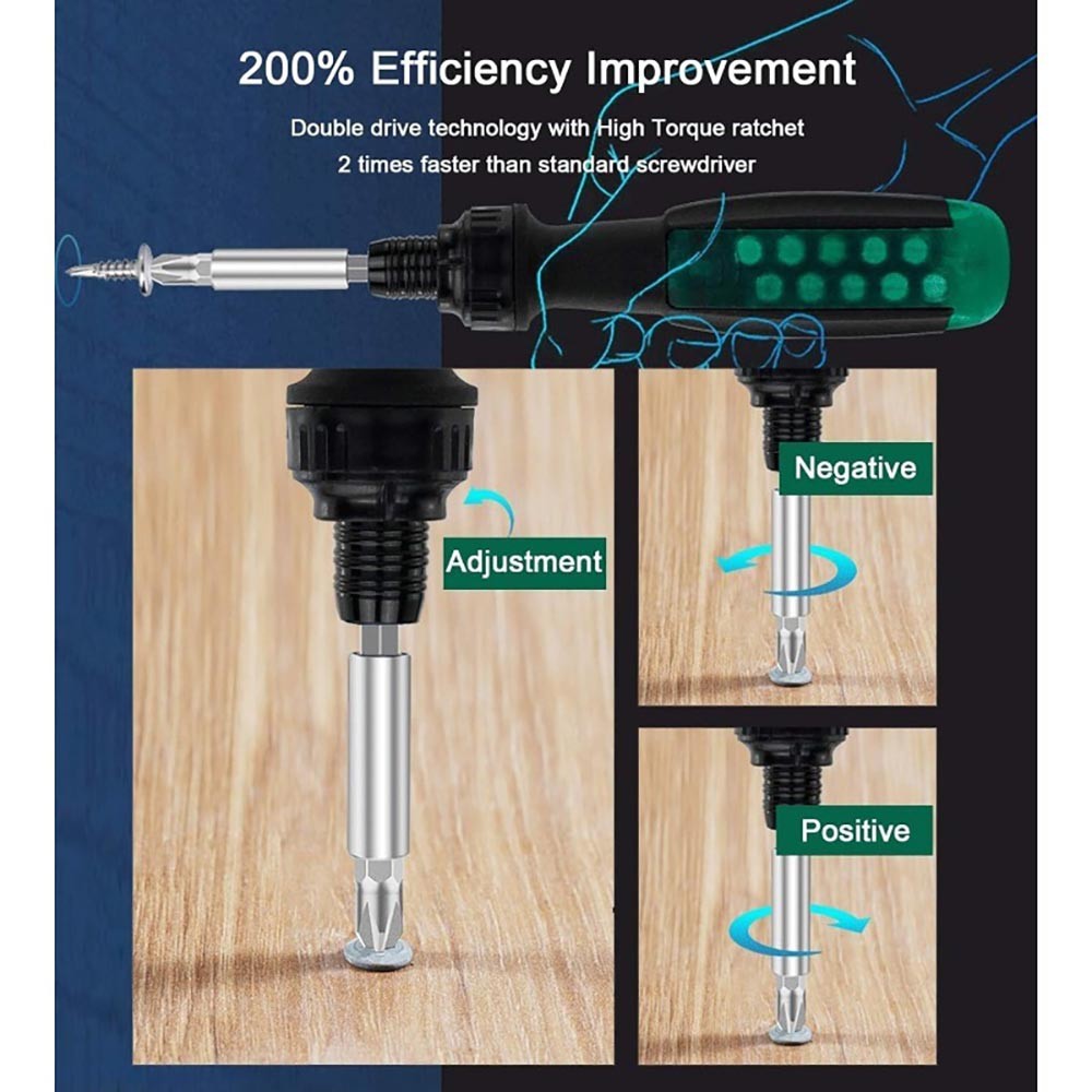 Robust Easy-To-Use Compact Portable 10-in-1 Multi-Functional Ratchet Screwdriver