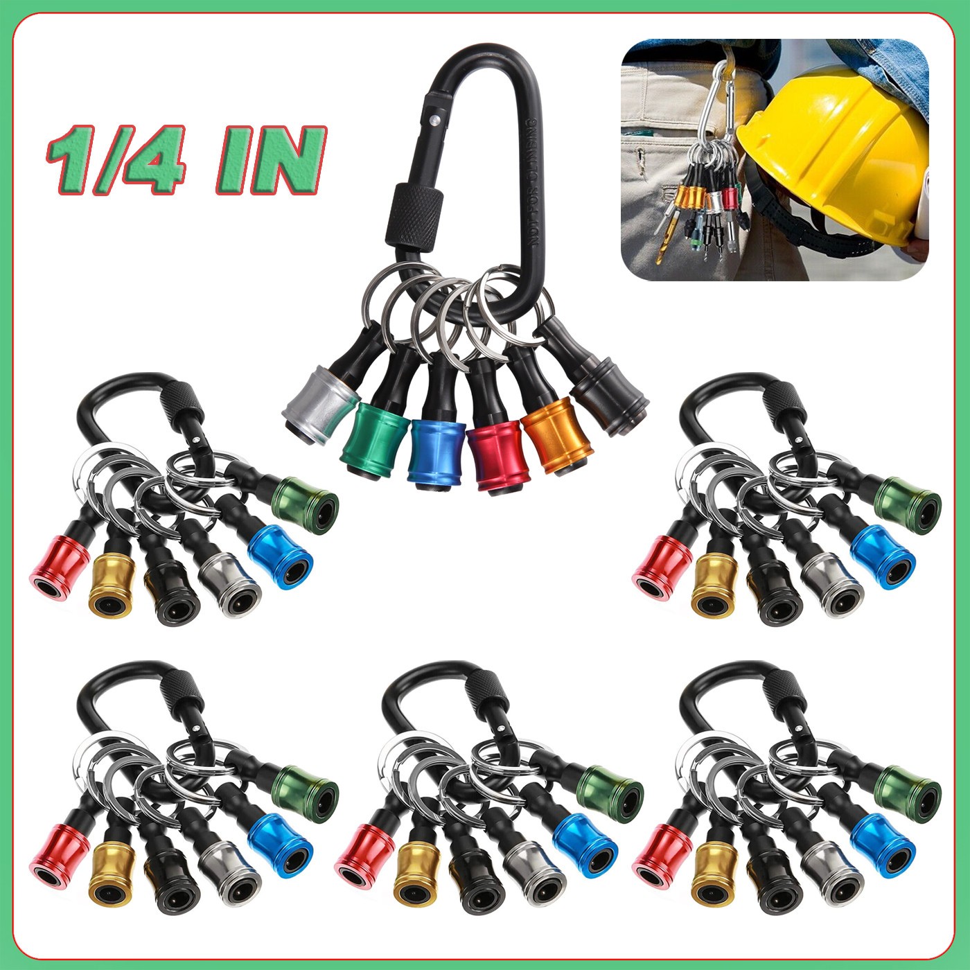 1/4″ Hex Shank Quick Release Keychain Screwdriver Drill Bit Holder Bit Set Lots