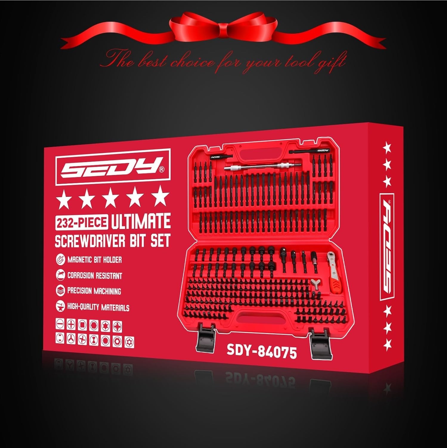 232-Piece Chrome Vanadium Screwdriver Bit Set with Ratchet Wrench – Complete Kit