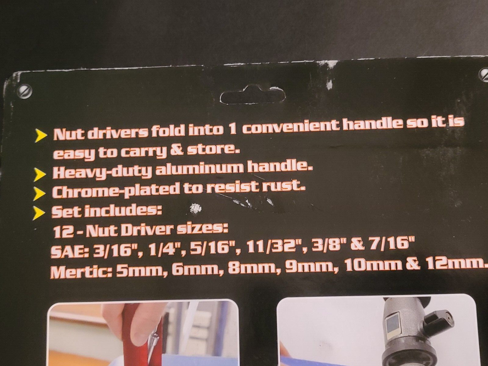 (PACK OF 2) Metric & SAE Standard Folding Compact Nut Driver Sets 12 Sizes Total