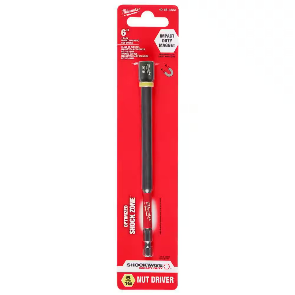 SHOCKWAVE Impact Duty 5/16 In. X 6 In. Alloy Steel Magnetic Nut Driver (1-Pack)