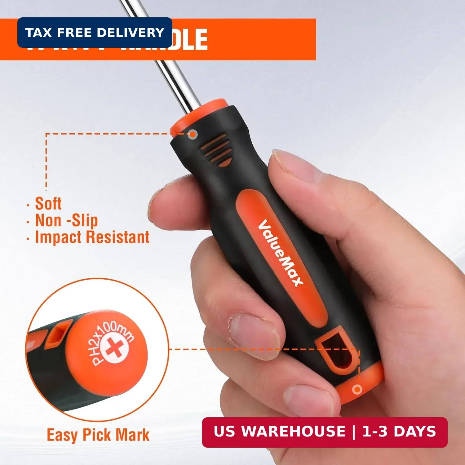 ValueMax 6-Piece Magnetic Screwdriver Set, 3 Phillips and 3 Flat Tip Screwdriver