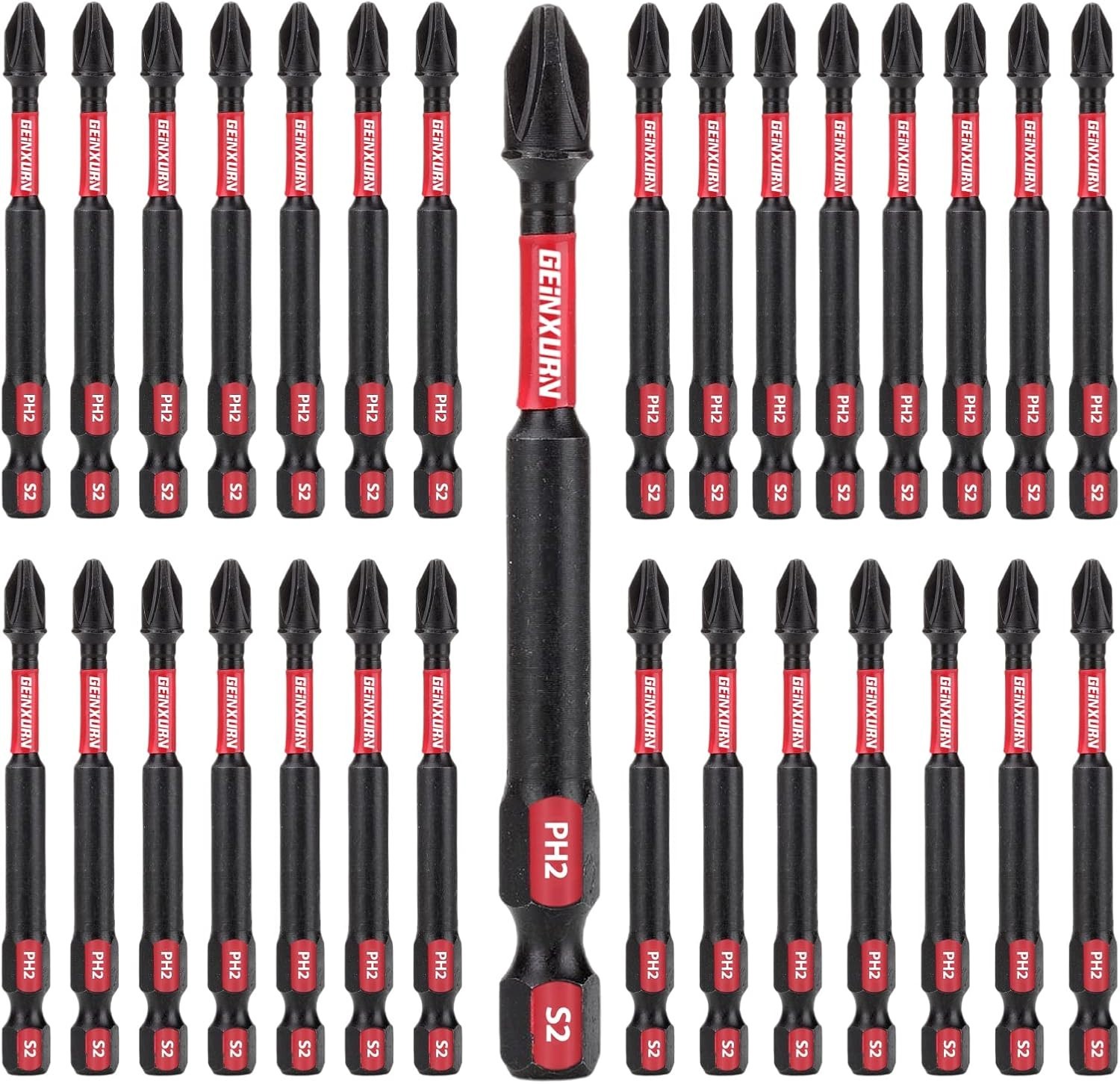 Versatile 30-Pack 3-Inch Impact-Resistant PH2 Driver Bits Set for Woodworking