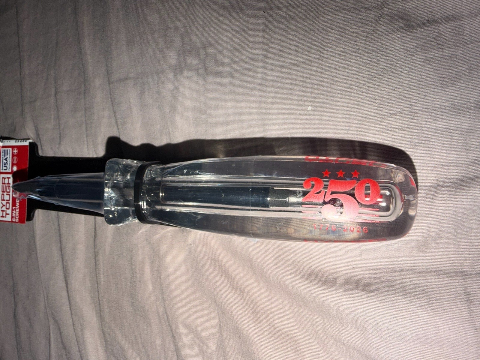 Set Of 3 Red, White/Clear, Blue USA 250th Hyper Tough Acetate 6n1 Screwdriver