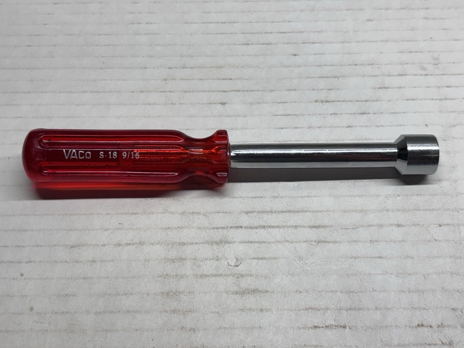 Vintage Vaco 4-Piece Nut Driver Set SAE Short Hollow Shank S-20, S-18, S-16, S-8