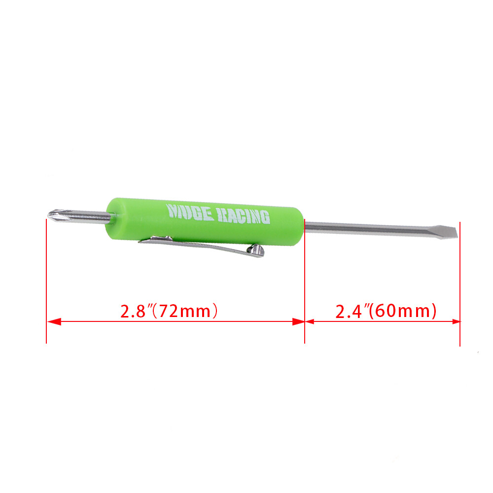 10x Green Mini Pocket Screwdriver Phillips & Flat Head Tip with Magnet and Clip