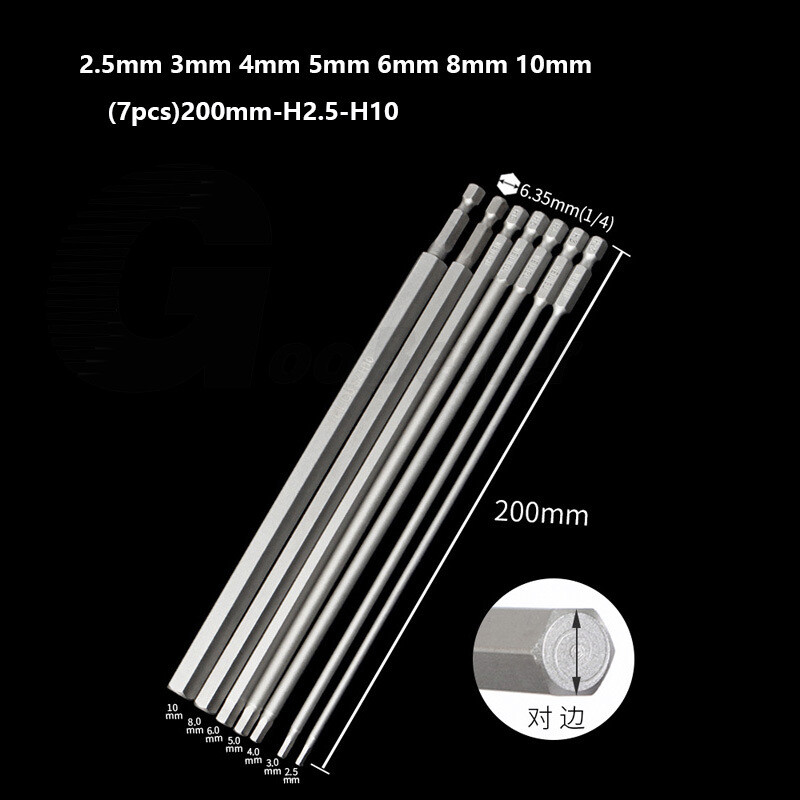 Hex Allen Key Bit Set Screwdriver Socket 50mm Long Impact Driver Drill Magnetic