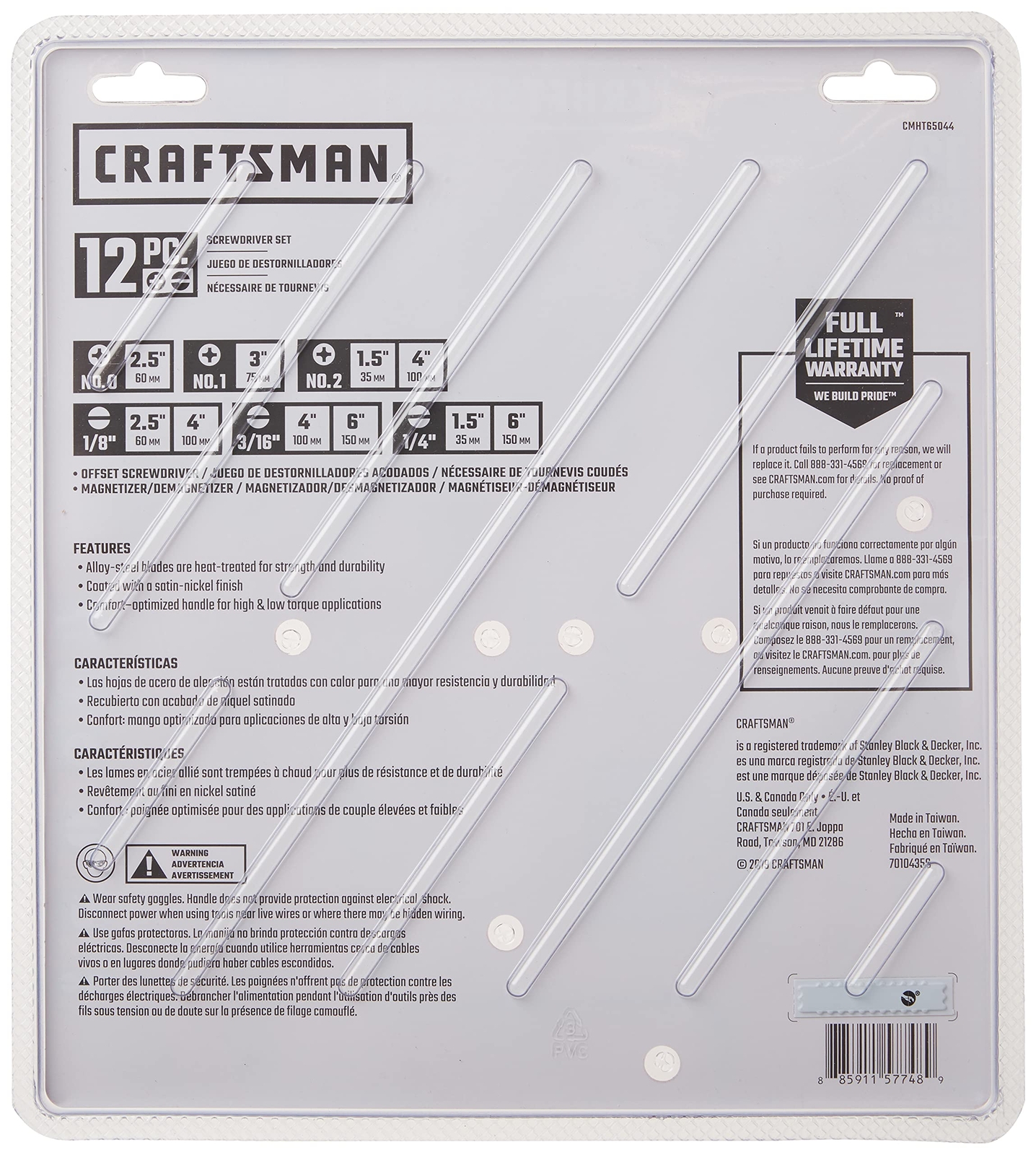 CRAFTSMAN 12 pc Screwdriver Set, phillips slotted magnetizer new CMHT65044