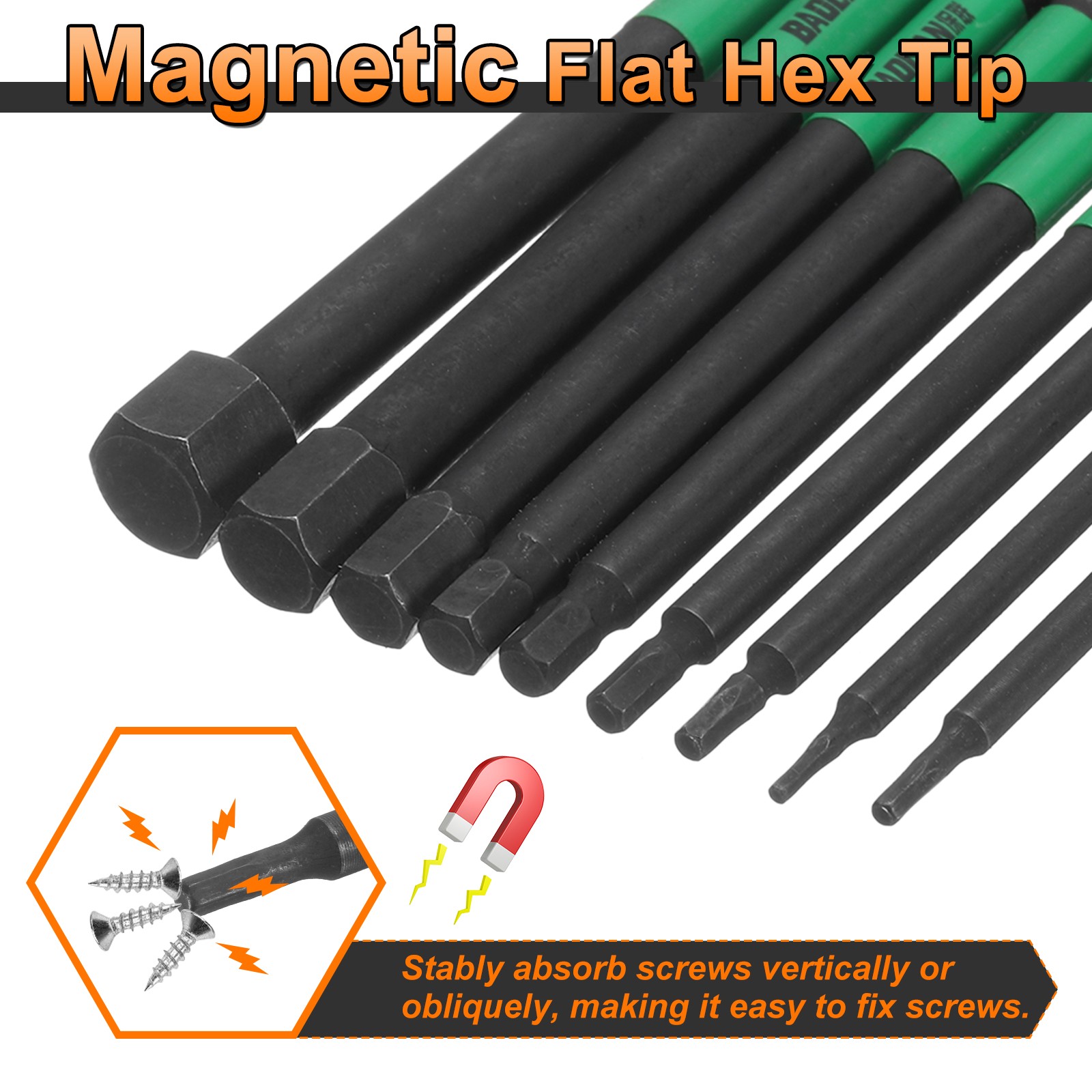 2Pcs, H3 Flat Hex Screwdriver Bit 3mm Tip 1/4″ Shank 2.6″ Long Black Phosphate