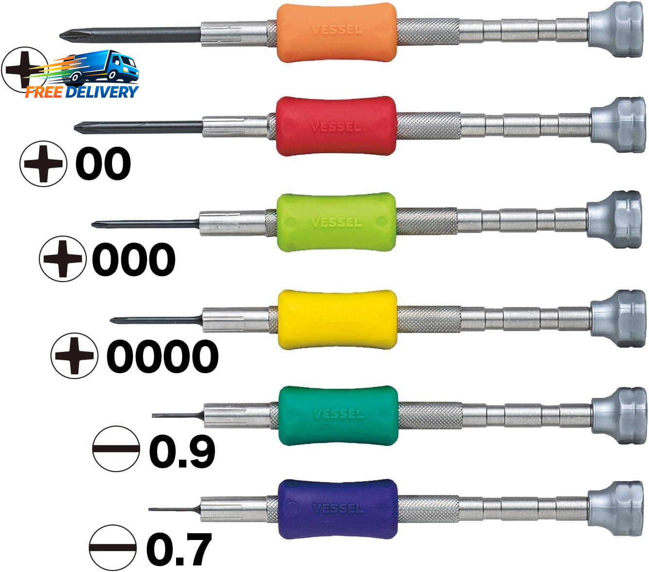 Precision Screwdriver Set TD-56S / +0, 00, 000, 0000, -0.7, -0.9