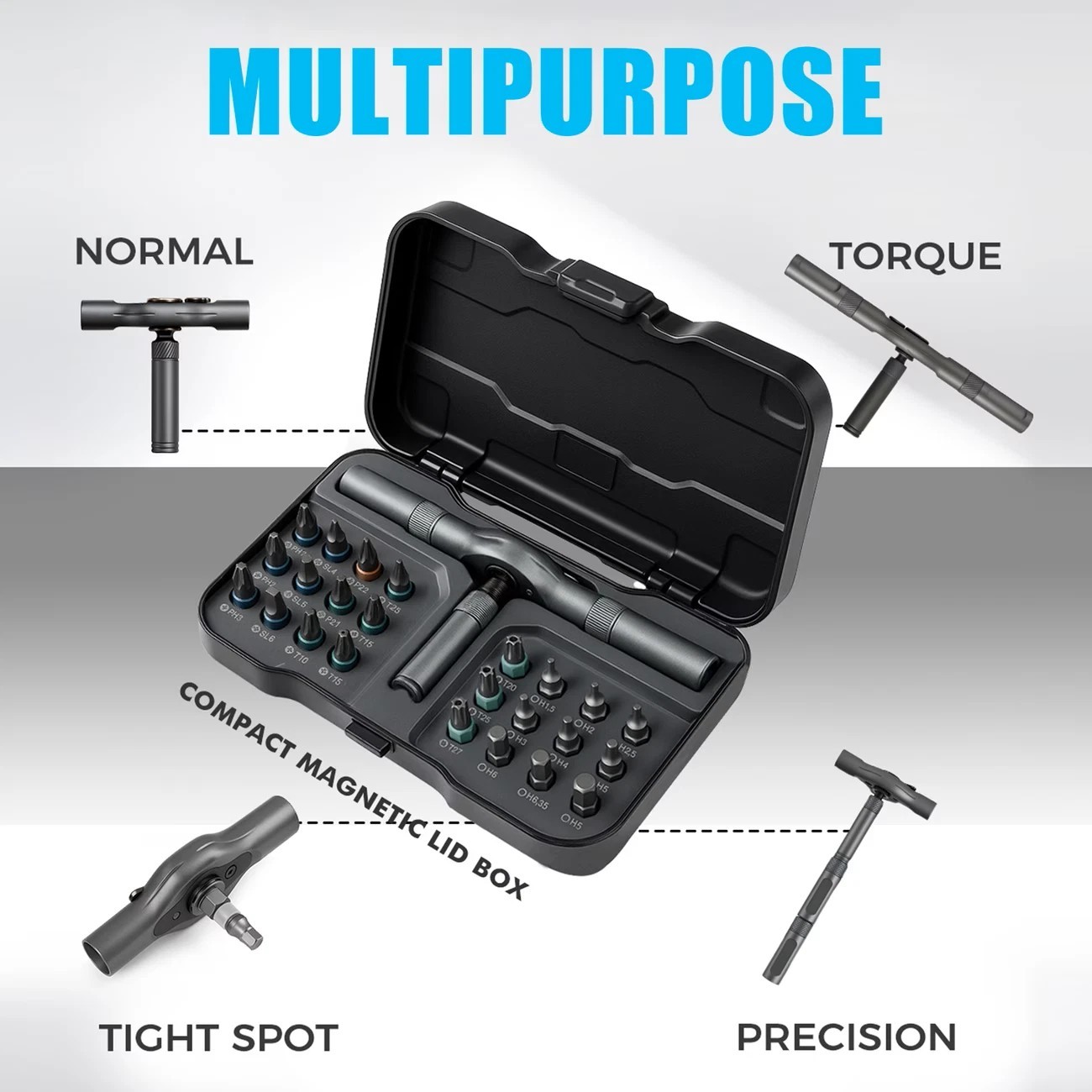 24 in 1 Magnetic Screwdriver Set Multi Bit Magnetic DIY Ratchet Screwdriver Set