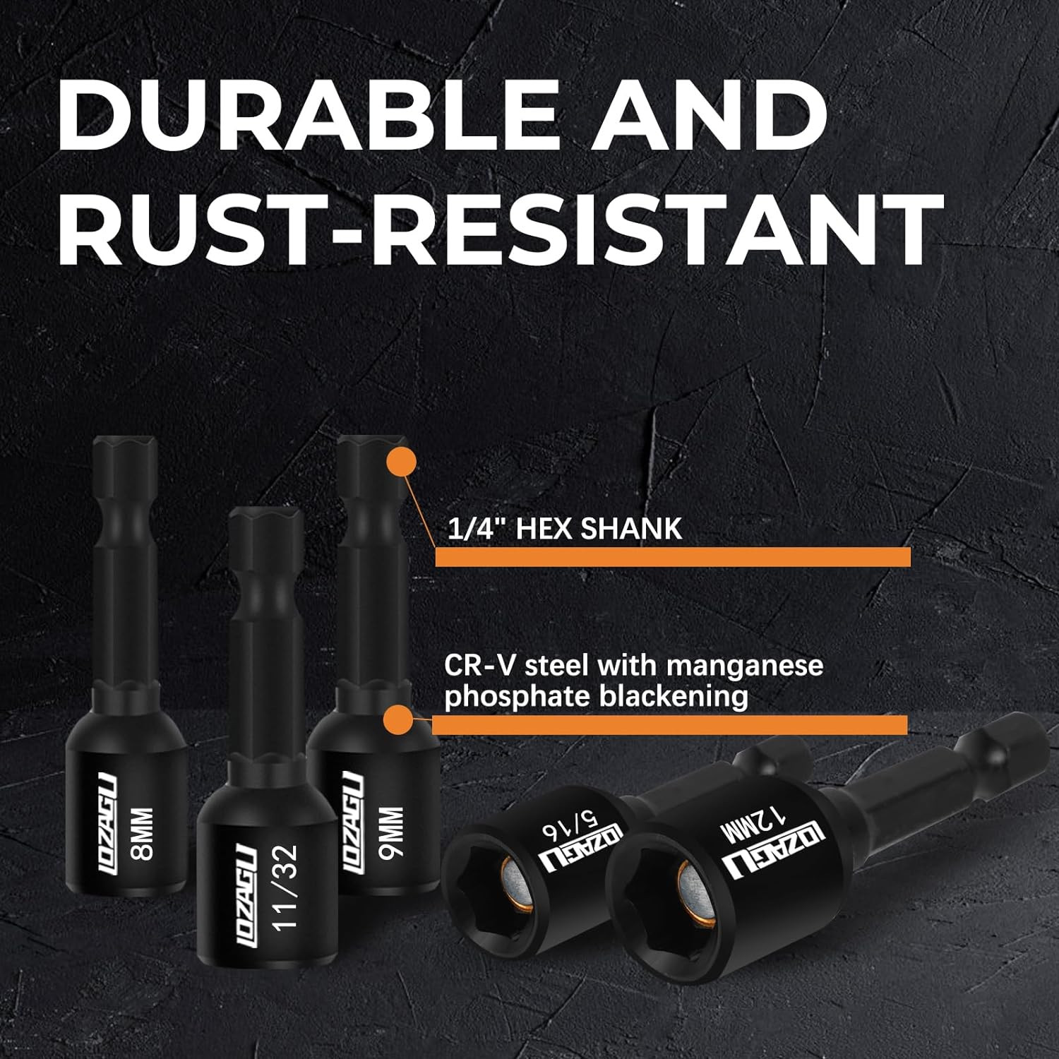17PCS Magnetic Nut Driver Set | SAE and Metric | Premium Impact Power Hex Nut Dr