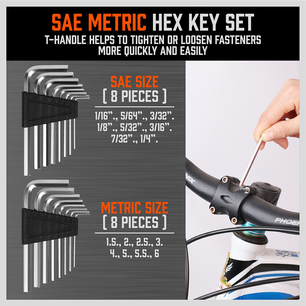 44-Piece Magnetic Screwdriver Set Hex Key Bits Go-Thru Steel Blades High Torque