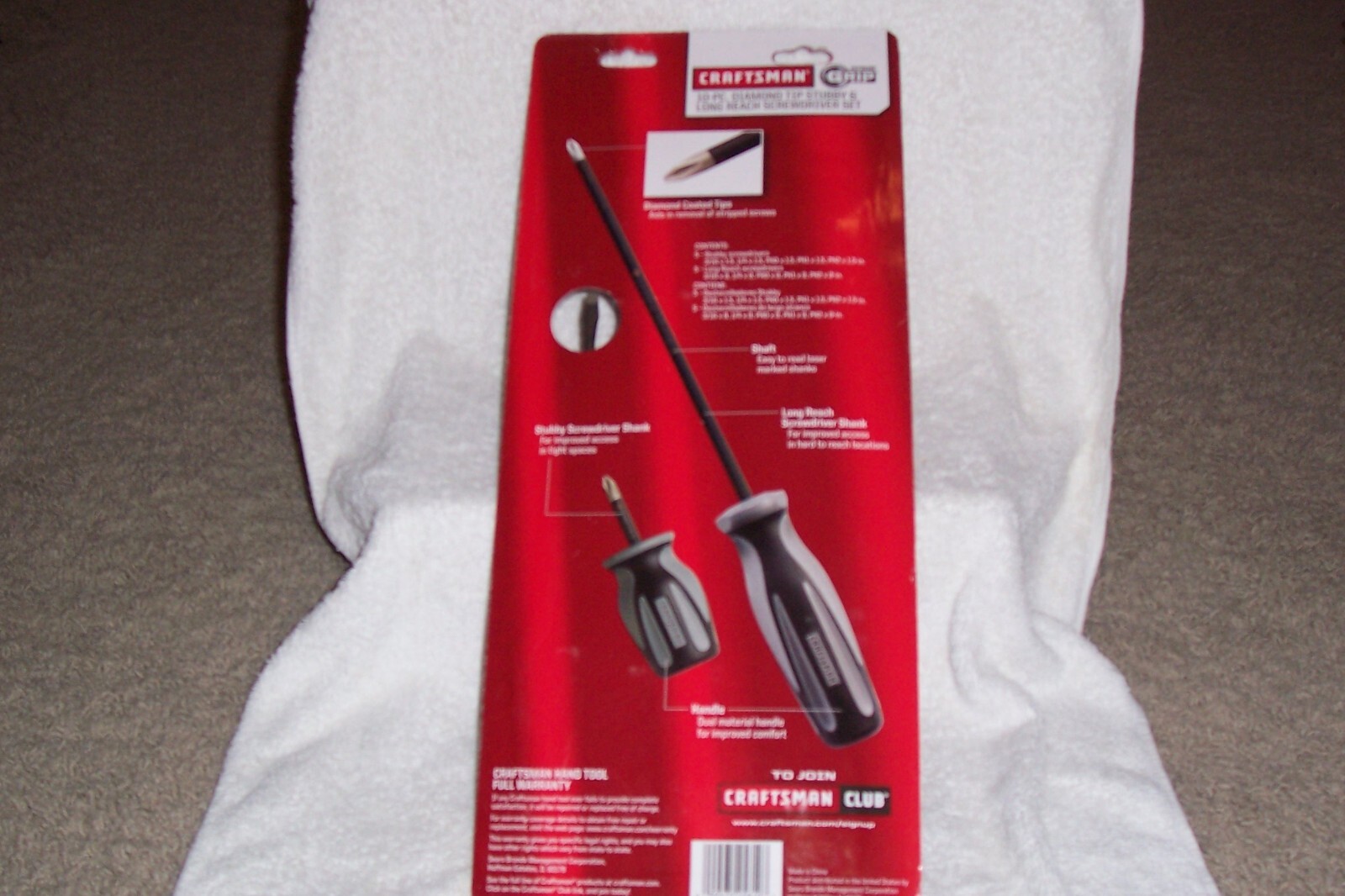 CRAFTSMAN 10 Pc. Diamond Tip Stubby/Long Extreme Grip Screwdriver Set 50838 NEW