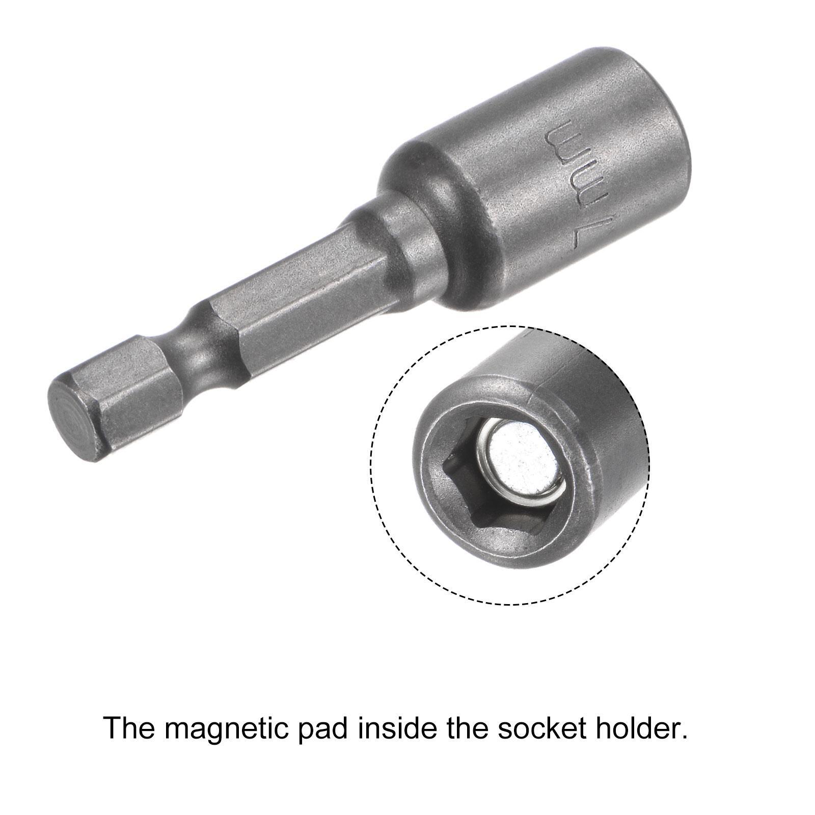 5pcs 1/4″ Quick-Change Hex Shank 7mm Magnetic Nut Driver Bit 1.89″ Length