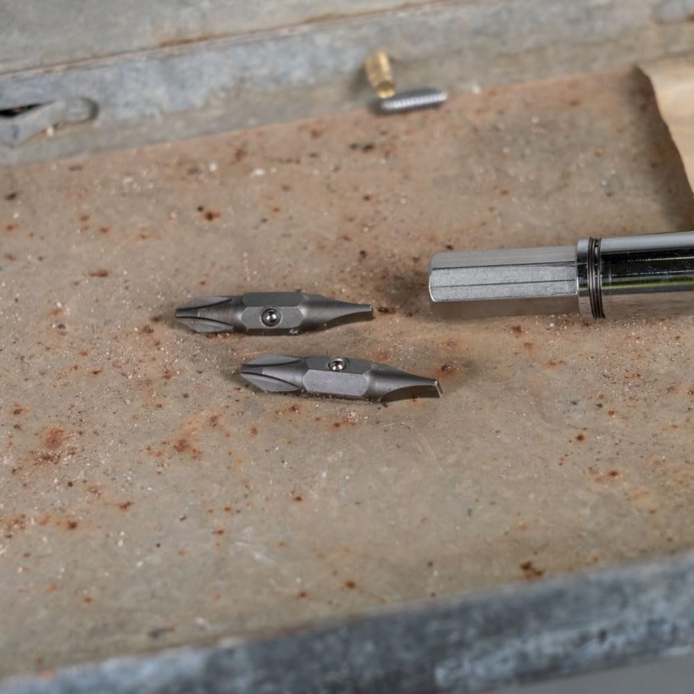 Brushed Finish Replacement Bit, #2 Phillips & 1/4-Inch Slotted for Klein Tools