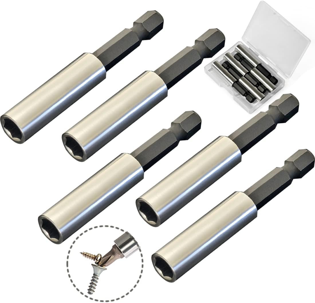 1/4″ Strong Magnetic Extension Bit Holder, 5 Pack Hex Shank Screwdriver Bit Driv