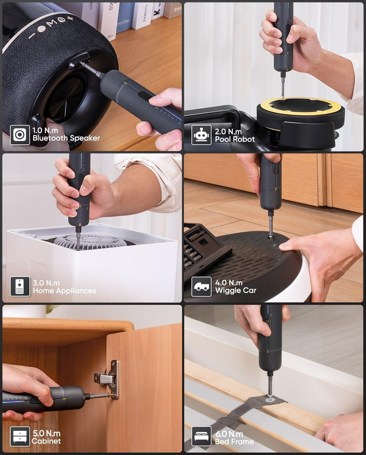 S2 Pro Max Electric Screwdriver, Cordless Screwdriver Set, 7 Torque Settings, 0.