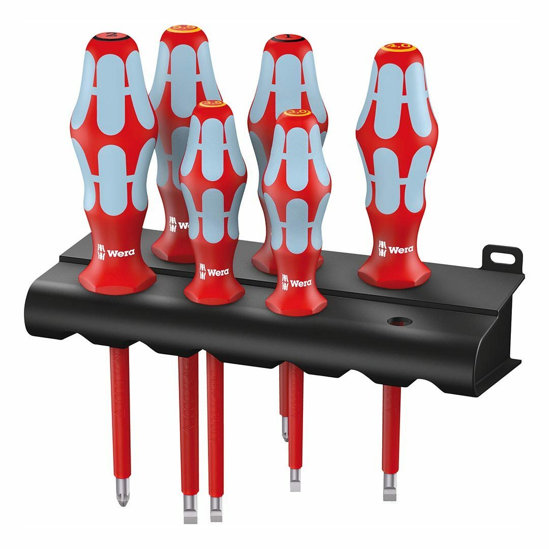 Wera 05022745001 Insulated Screwdriver Set with Rack (6-Piece Set)