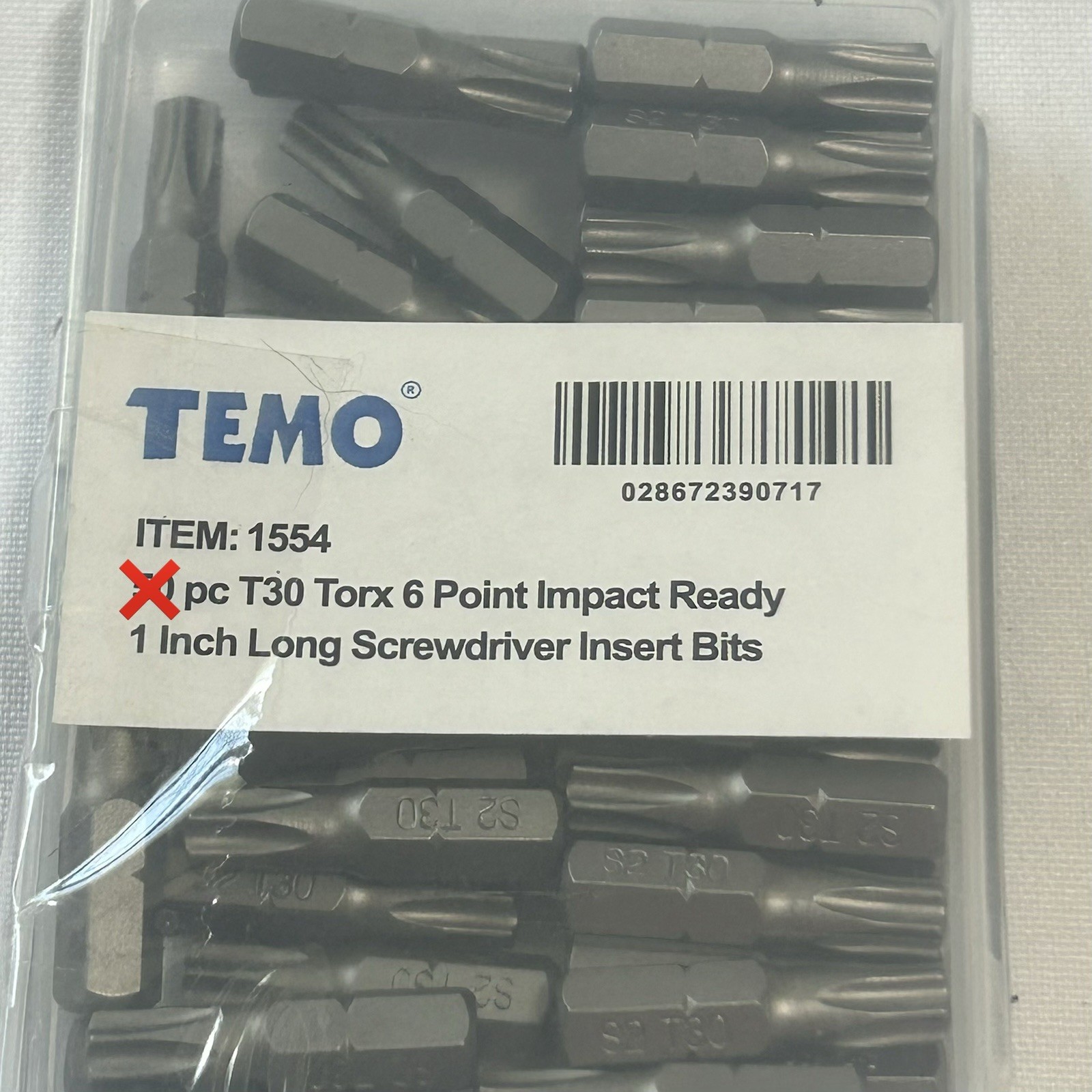 TEMO 47 pc T30 Torx 6 Point Impact Ready 1 Inch Long Screwdriver Insert Bits Hex