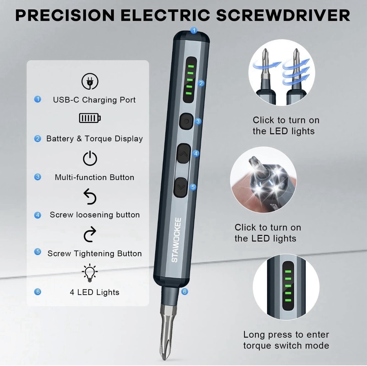 Mini Electric Screwdriver, 68-in-1 Precision Screwdriver Set