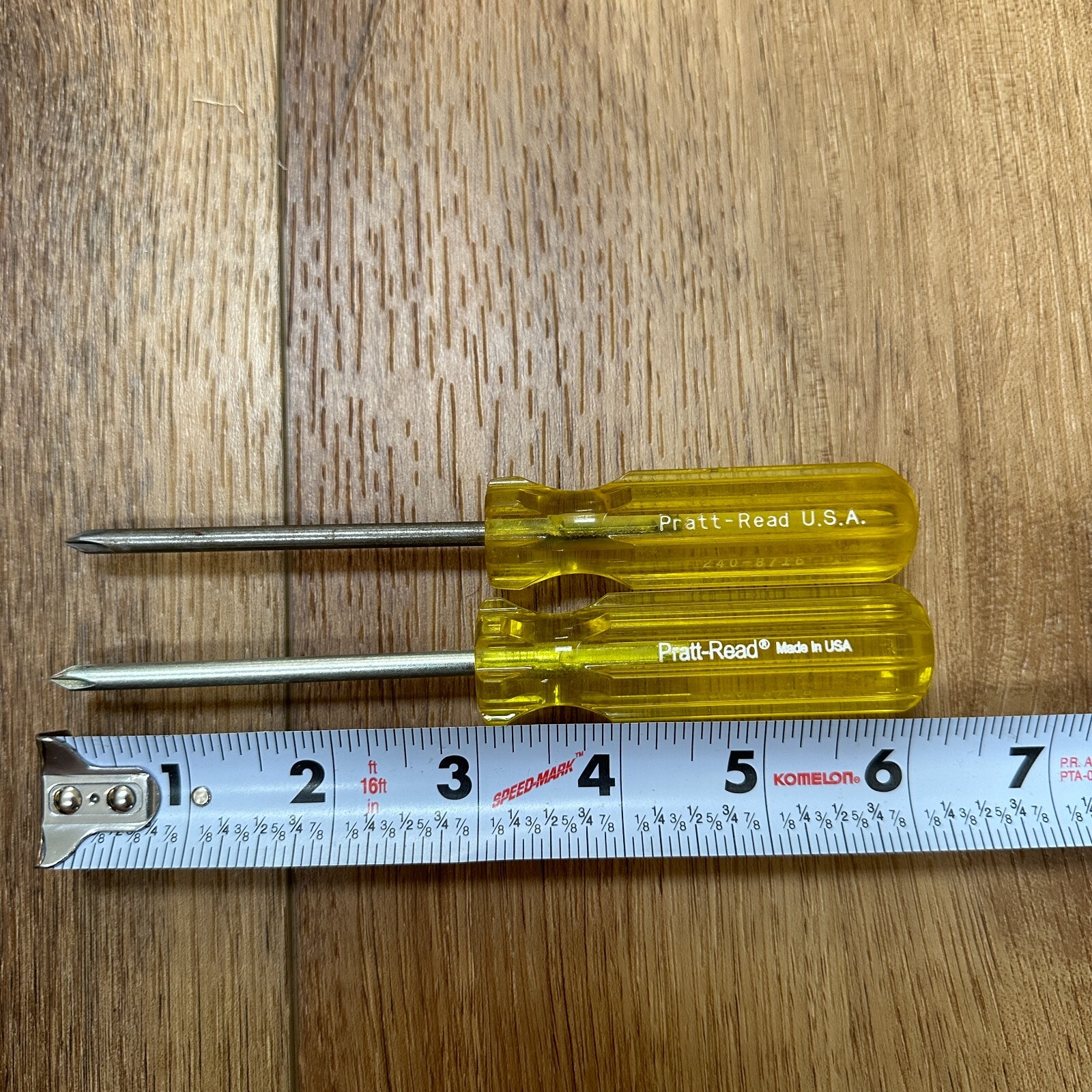 Lot of 2 Pratt-Read USA 3/16″ x 3″ Phillips Head Screwdriver #1 Yellow Handle