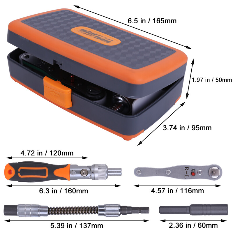 38Pcs Mini Ratchet Screwdriver Multi Tool Bits Set 1/4″ Drive Socket Wrench Kit