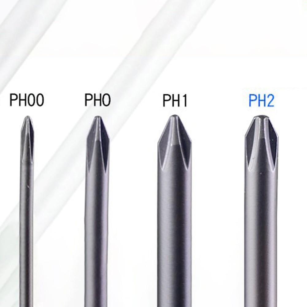Magnetic Electric Cross Screwdriver Bit Set 4mm Round Shank PH00 PH0 PH1 PH2