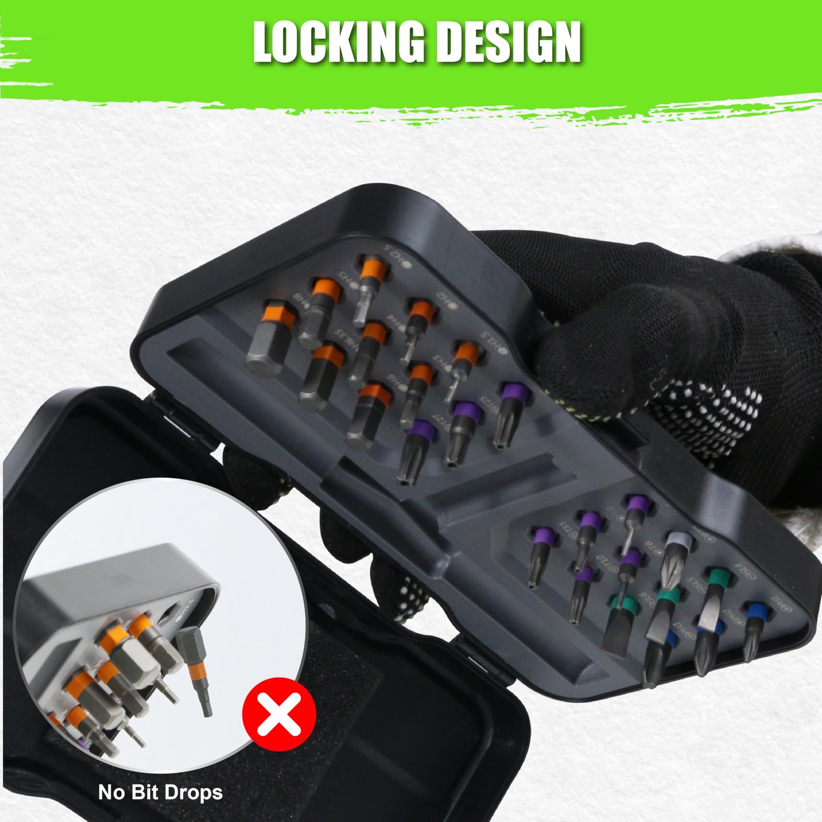 SUNHZMCKP 24 in 1 Magnetic Ratchet Screwdriver Set with Detachable T Handle