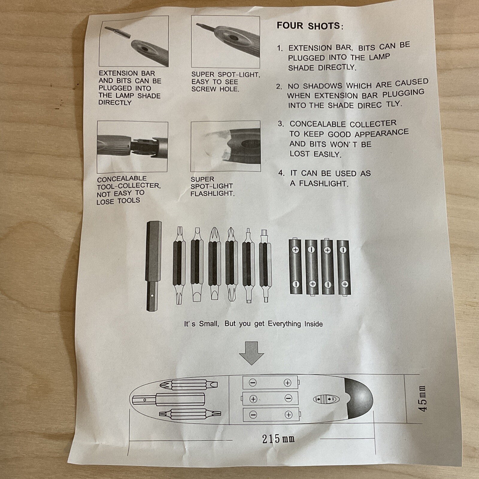 Totes Workshop 7-in-1 Screwdriver With Built-in Light (batteries NOT Included)
