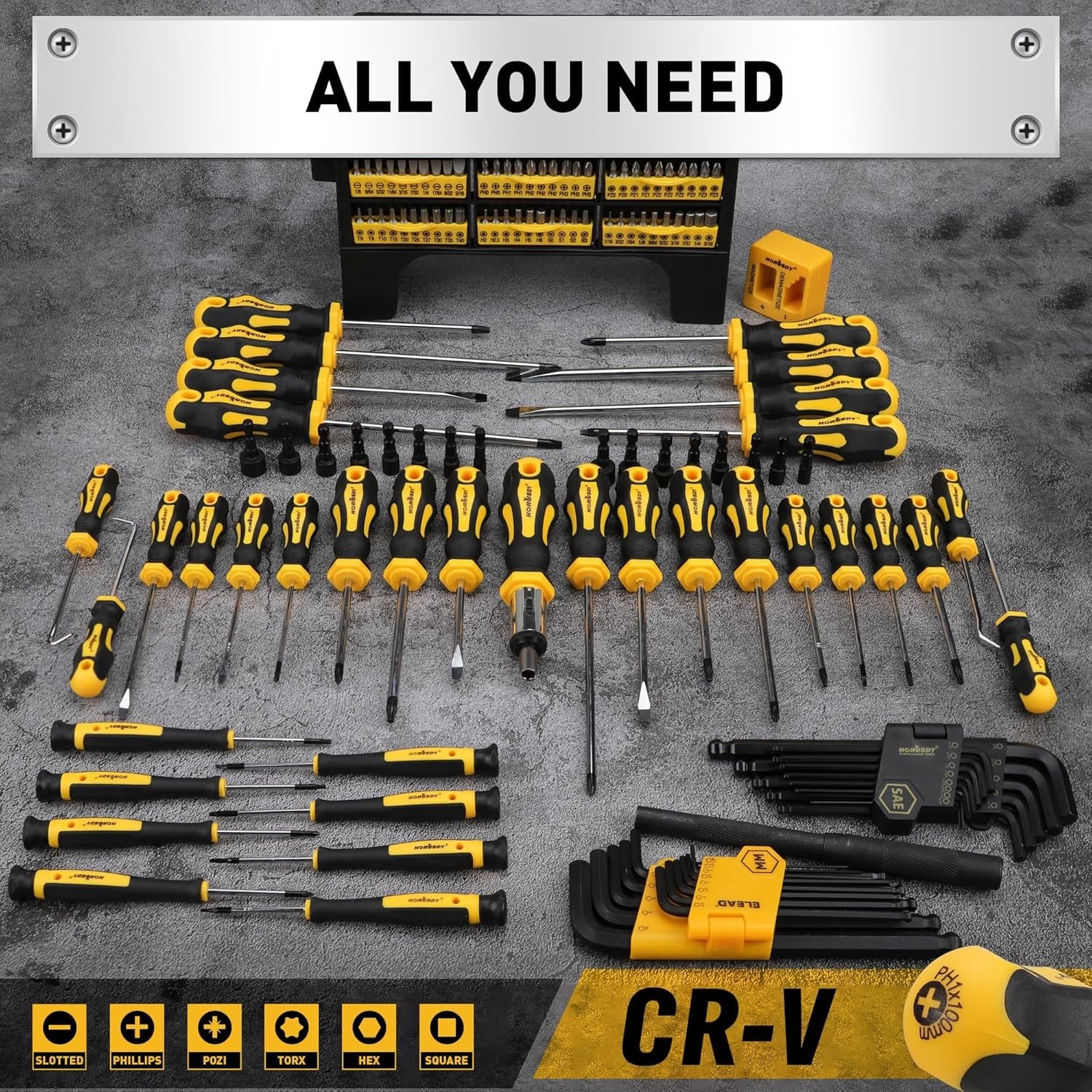 Complete 140-Piece Screwdriver Set with Precision Tools and Magnetic Features