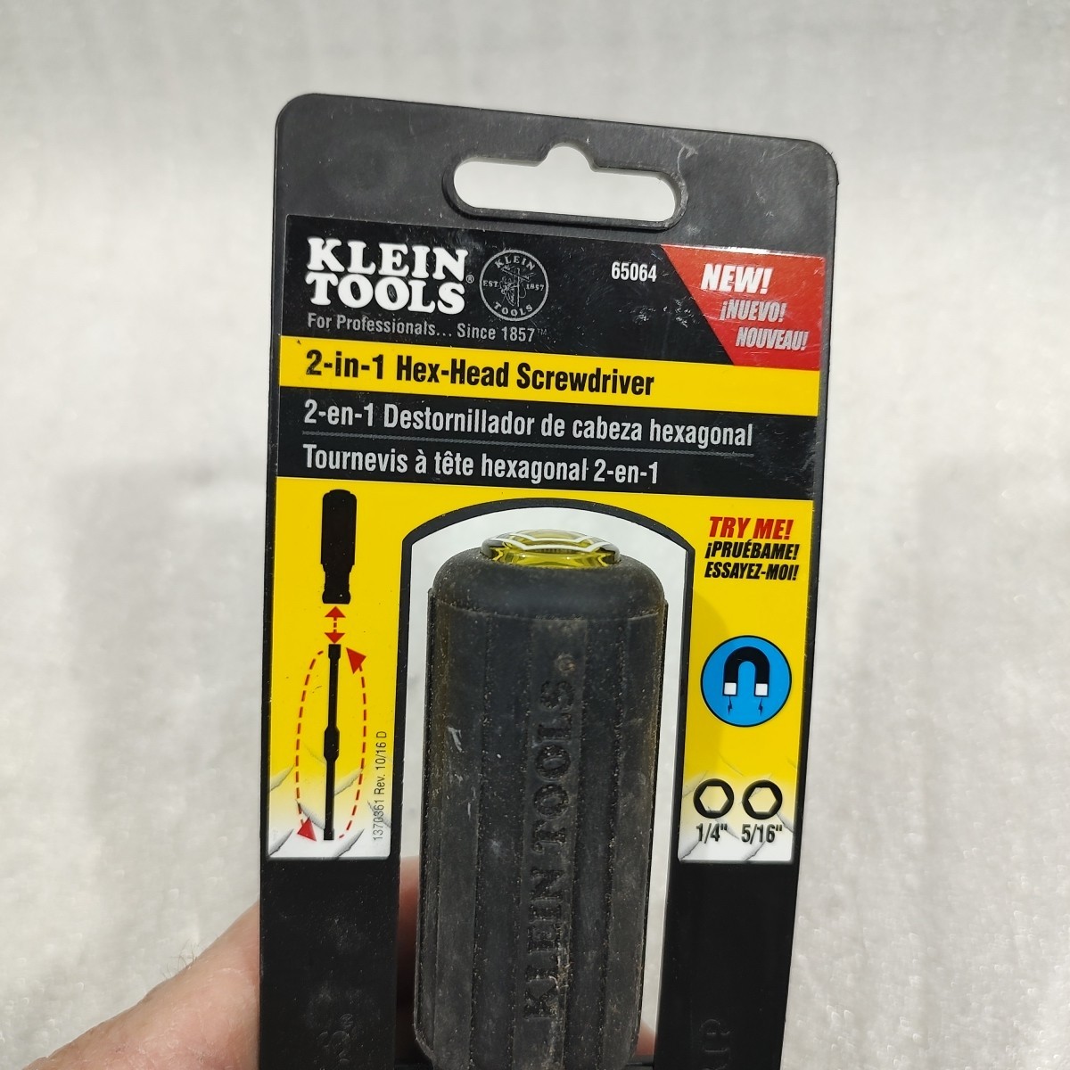 Klein Tools 65064 Driver Set – 2 In 1 1/4″ And 5/16″ Magnetic Nut Driver NEW