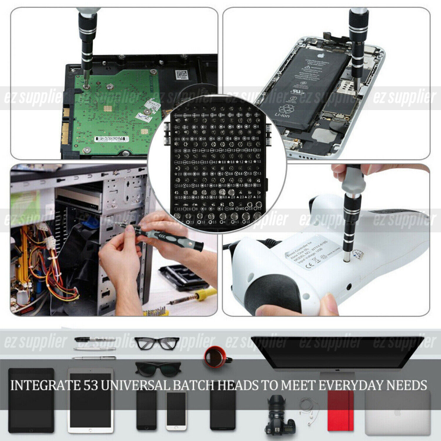 122 in 1 Precision Magnetic Screwdriver Set Computer Repair Kit with Case Black