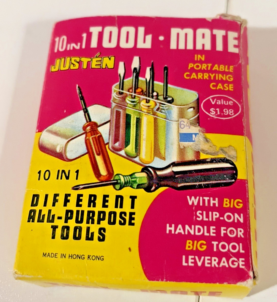 Vintage 10 In 1 all purpose Tool mate screwdriver set in case by JUSTEN