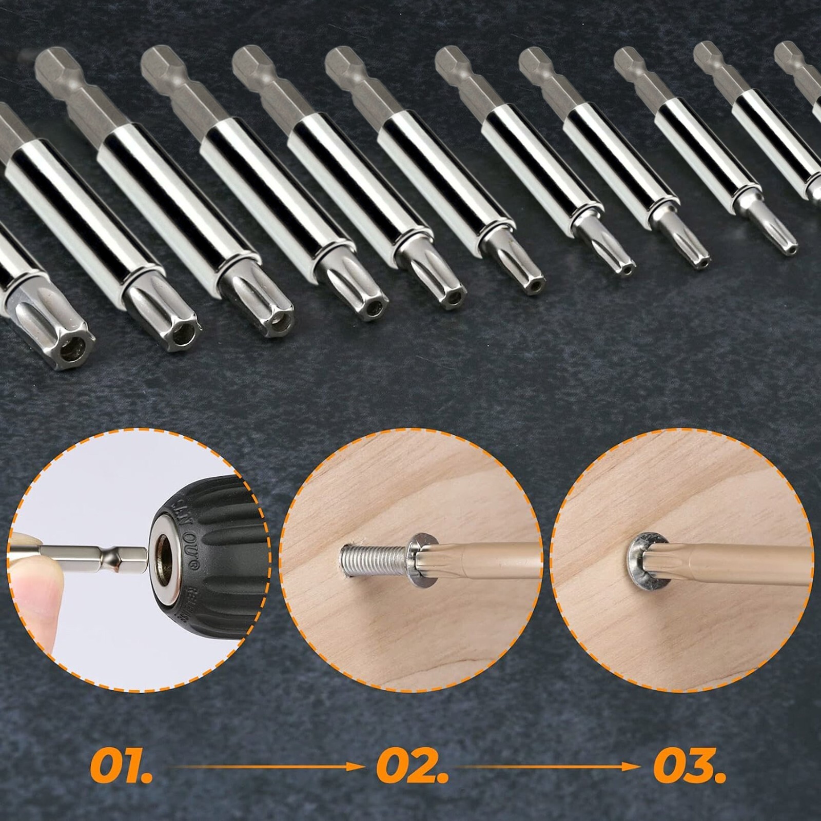 Tamper Proof Security Torq Hex Star Spanner Tri Wing Screwdriver 33 Torx Bit Set